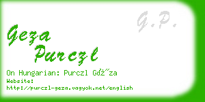 geza purczl business card